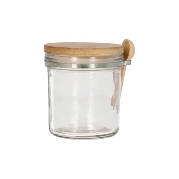 Sealed Glass Jar Clip Lid with Bamboo Spoon