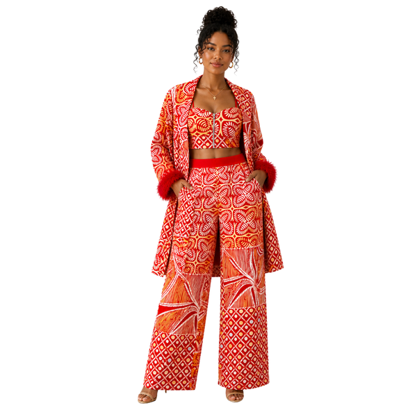 Women's Premium Printed 3-Piece Suit Set