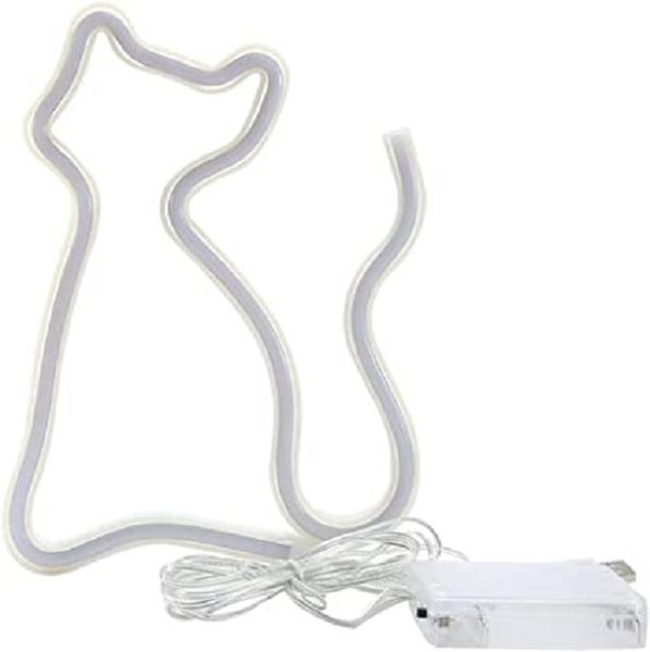 Cat Shaped LED Neon Sign Wall Hanging Light for Kids' Room/Living Room