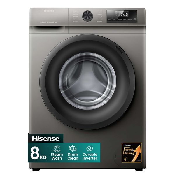Hisense 8kg Front Loader Washing Machine with Inverter-Titanium Grey