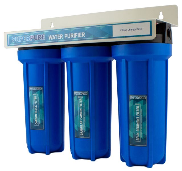 SUPERPURE 3-Stage 10 inch Slimline Direct-Fit Water Filtration System