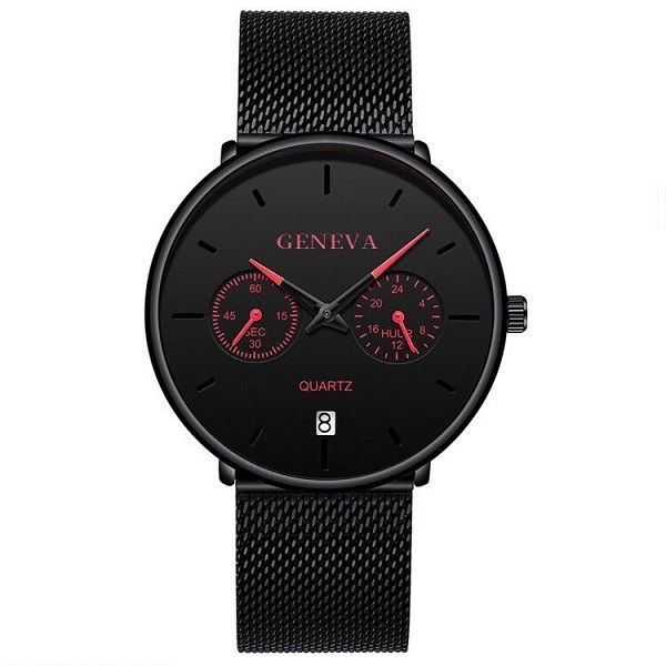 Men Leisure Geneva Color Pointer Watch - 2 Eye