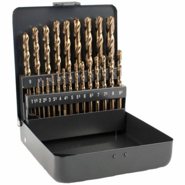 Alpen 25 Piece HSS COBALT Drill bit set in Metal case