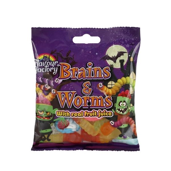 Flavour Factory: Halloween Brains &amp; Worms Sweet Gummies (90g)