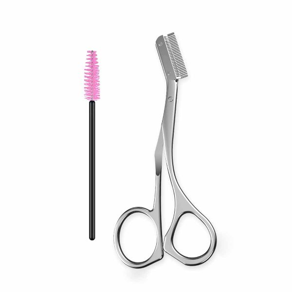 2 Stainless Steel Eyebrow Trimmer With Eyebrow Comb And Small Comb