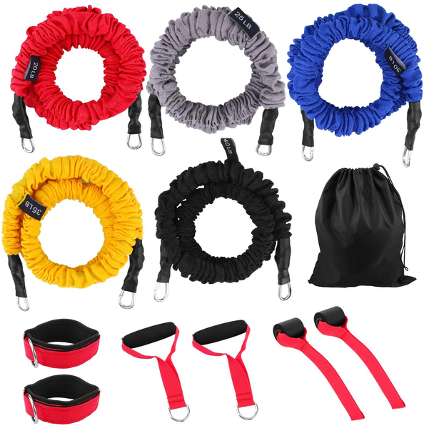 Resistance Bands Fitness Elastic Bands Set - with Storage Bag - 11-Piece