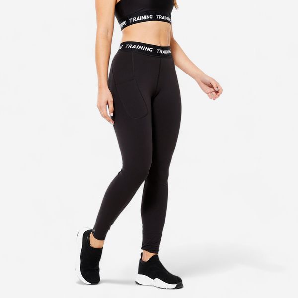 Domyos Women's Cardio Training Comfortable &amp; Soft Long Leggings - Black