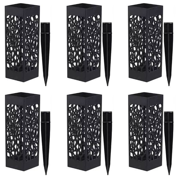 6 Pack Cemetery Vases with Stake, Grave Flower Holder with Drainage Hole