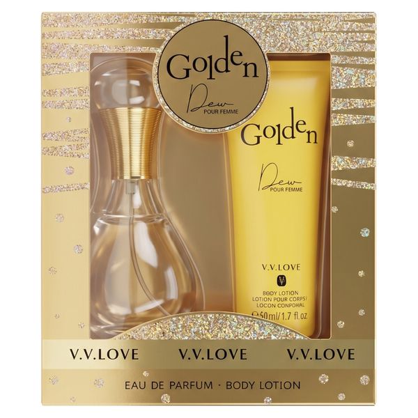 Pack of 2 - V.V.LOVE Golden Dew Premium Pour Femme Eau de Parfum Gift Set