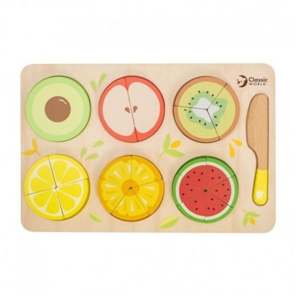 Classic World - Fruity Fractions - Cutting Fruit Puzzle - 23 Pieces