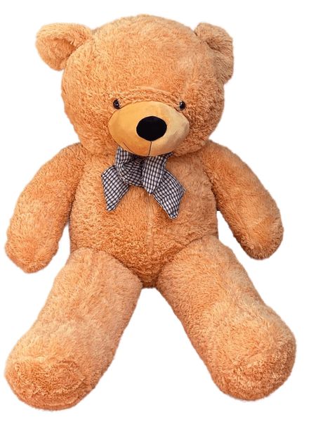 TANOTIB Cuddly Plush Teddy Bear with a Bowtie Giant - 130cm - Mustard
