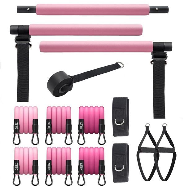 16PCS Pilates Resistance Bands Exercise Set Workout Yoga Equipment Fitness