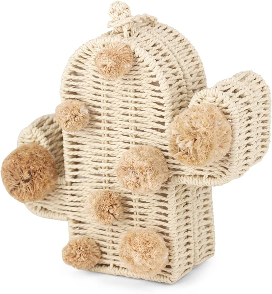 Boho Cactus Shape Ratan Natural Bag