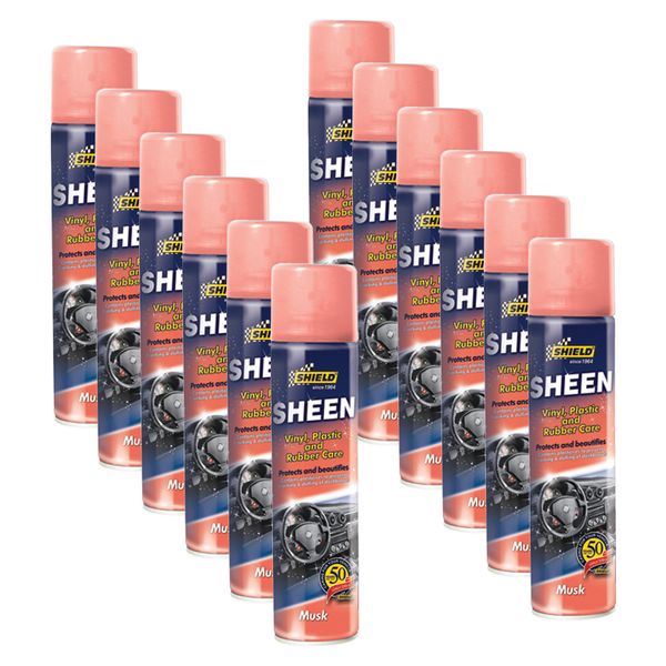 Shield - Sheen Vinyl, Plastic &amp; Rubber Care 300ml - Musk - 12 Pack