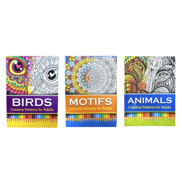 Adult Colouring Books - 3 Pack
