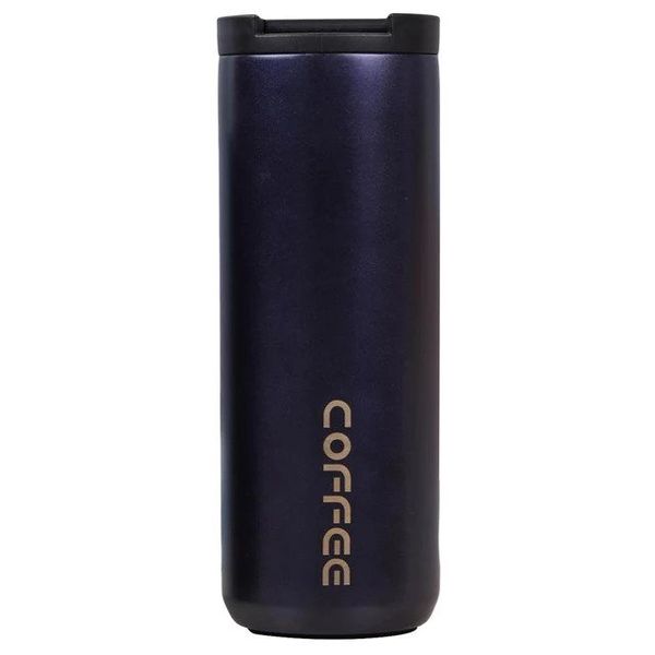Double Walled Stainless Steel Coffee Mug With Leakproof Lid 500ml - Purple