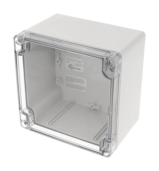 1554P2GYCL Polycarbonate 120×120×90mm Grey Body Clear Lid Enclosure IP68