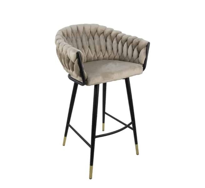 Braided Velvet Bar Chair