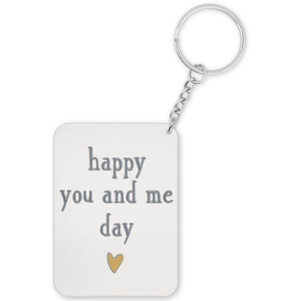 Happy You And Me Anniversary Gift Keyring