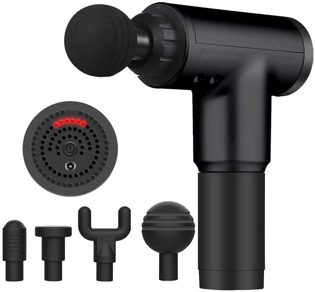 Body Massage Gun with 4 Changeable Heads - Black