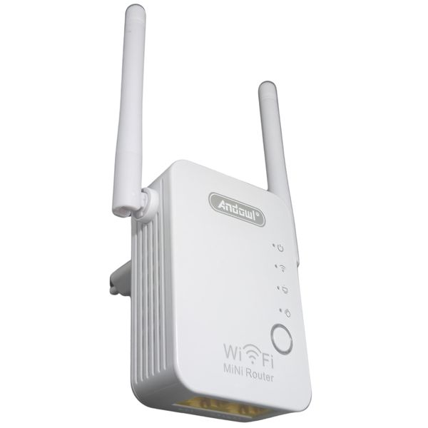 Andowl 2.4G WIFI Repeater White - 100m Dual Band - WIFI Signal intensifier
