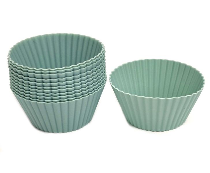 PH Home - Silicone Medium Cupcake Moulds S/12 Round Shape Blue