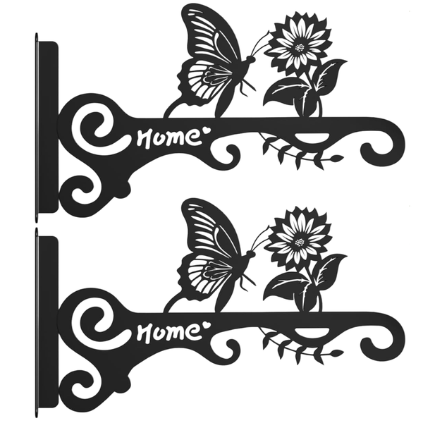 2 Pack Metal Plant Hooks, Wall Hanger for Plants, Flowers, Bird Feeder
