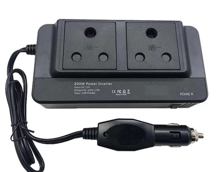 Power Car Inverter 300W DC 12V to 220V AC with 4 USB Charging Ports