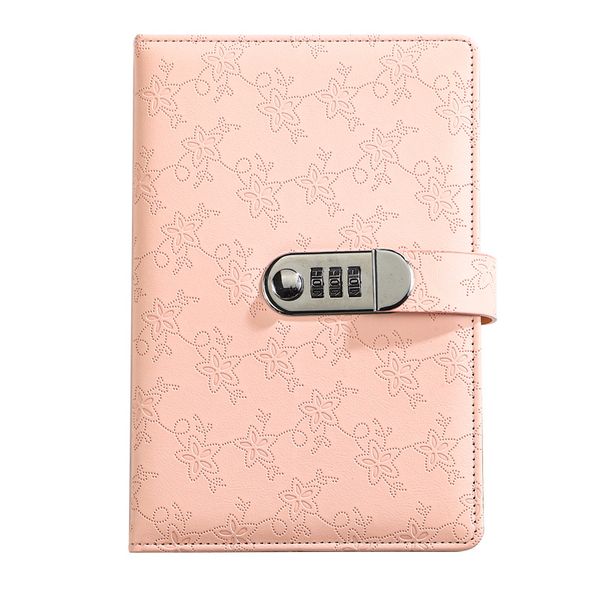 LockNote A5 Leather Diary with Lock Secure Journal &amp; Travel Notebook-pink