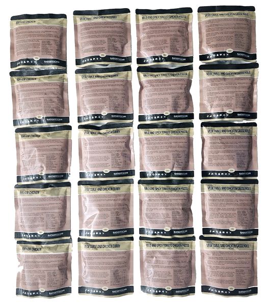 CHICKEN MIXED MEALS PACK (20 meals) 20 MRES - Menu 5A