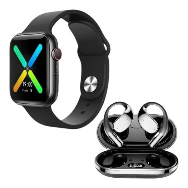 Smartwatch And Fitness Tracker With Transparent Bluetooth Earbuds
