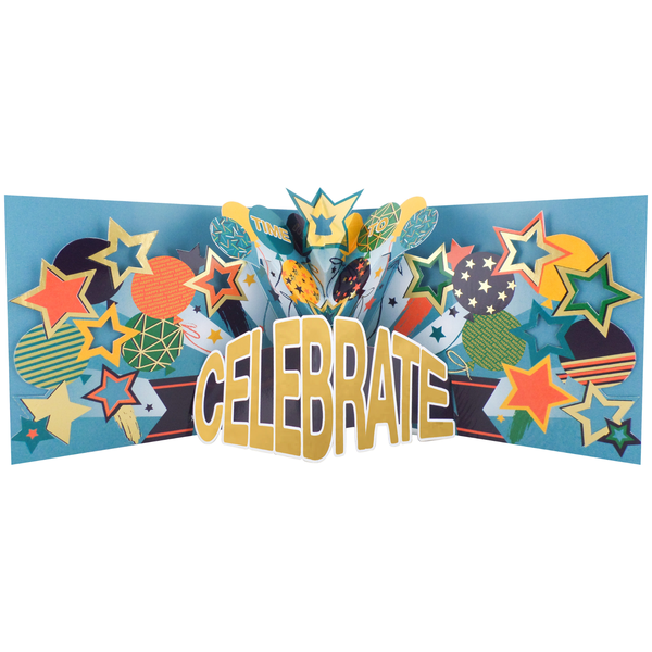 Paper Celebrations Pop-Out Birthday card - Balloon &amp; Stars