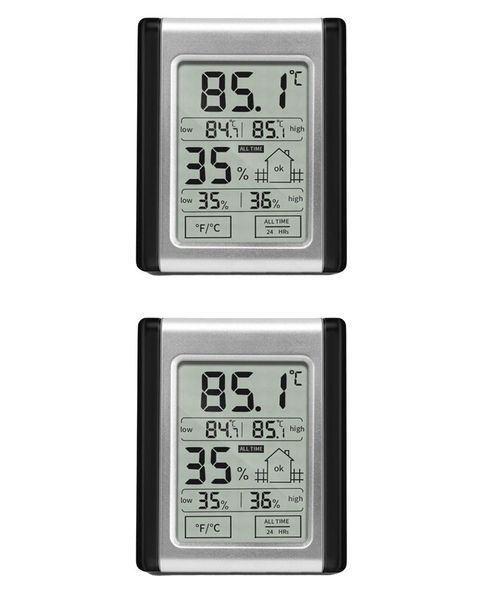Digital Indoor Thermometer &amp; Hygrometer Pack of 2