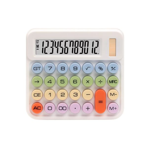 12 Digit Desktop Calculator, Colorful Buttons Calculator