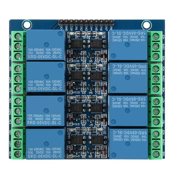 8-way relay module/5V10A optocoupler isolated anti-interference EL817