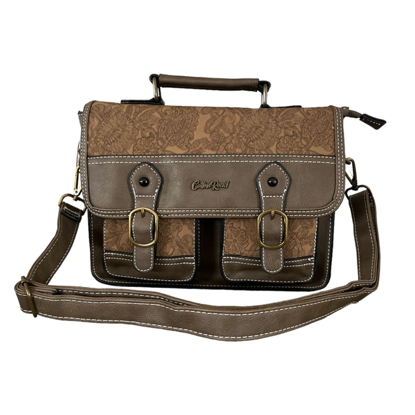 Double Buckle Handbag - Brown