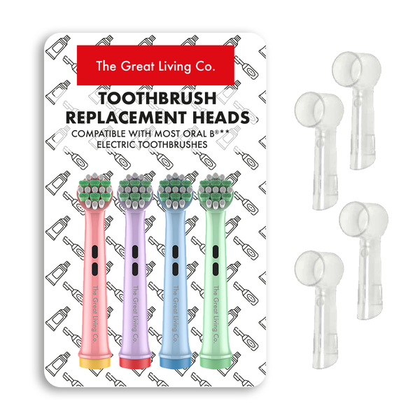 Kids Toothbrush Heads for Oral-b &amp; Toothbrush Covers - Multicolour 4 Pack