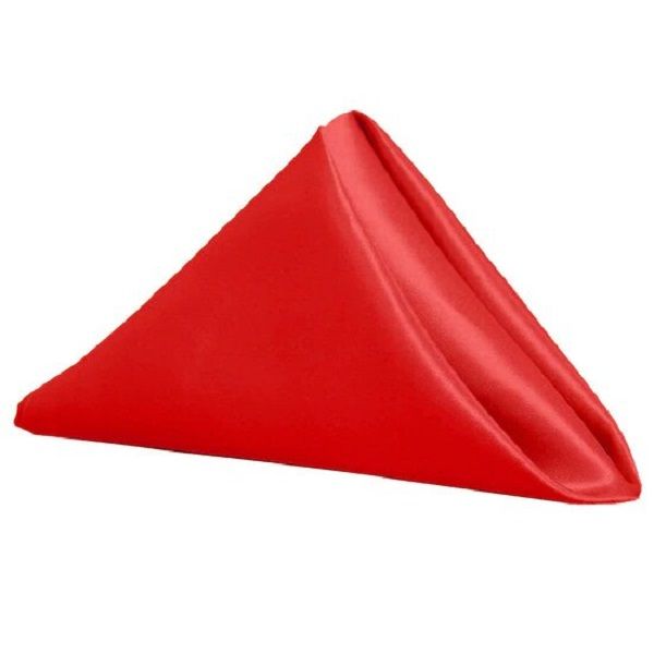 10 Pack 40cm x40cm Satin Cloth Napkins Red