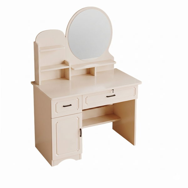 Modern Makeup Vanity Desk Dressing Table with Mirror Storage