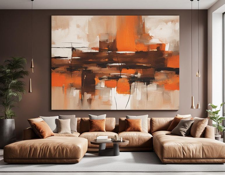 Different: Canvas Wall art: Orange and Brown