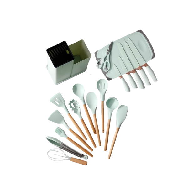 19 Pieces Cooking Knife Set Kitchen Utensil With And Cutting Board