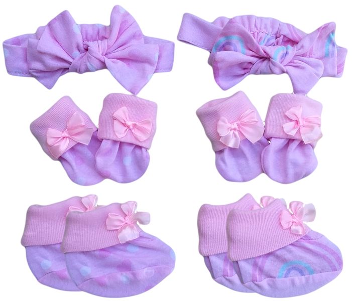 Baby headband mitten and booty set