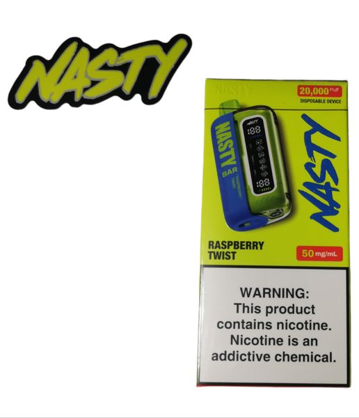 Nasty Rechargeable Disposable Vape- 20 000 Puffs- 5% Nic-Raspberry Twist