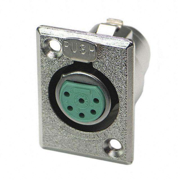 XLR-D6F 6-Pin Female XLR Cable Connector Metal Body Locking