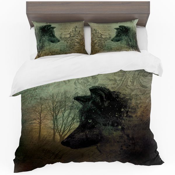 Vintage Wolf Duvet Cover Set