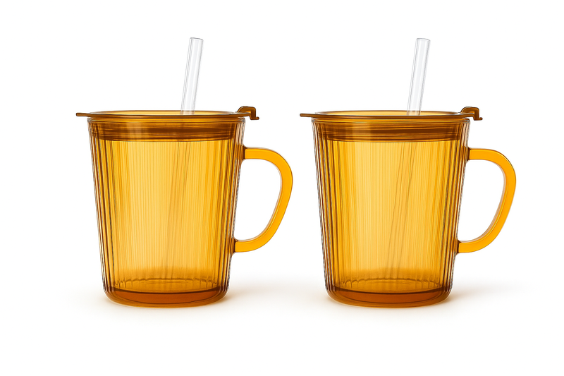 Glass Tumbler Set of 2 - Coffee &amp; Cocktail Tumblers- 370ml