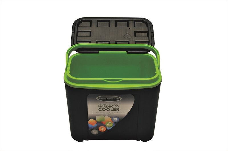Leisure-Quip 10L Cooler Box - Black &amp; Green
