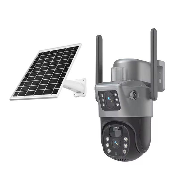 4G Solar Security Camera 4MP-Dual Lens-360 Motion Detection-Night Vision
