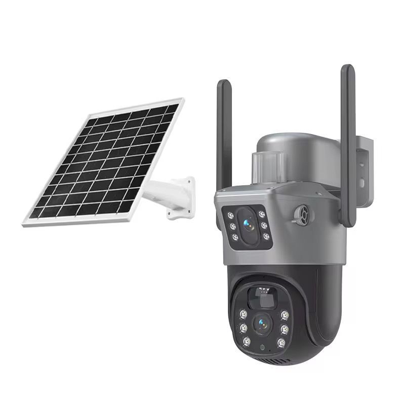 Solar WiFi Security Camera 4MP-Dual Lens-360 Motion Detection-Night Vision-