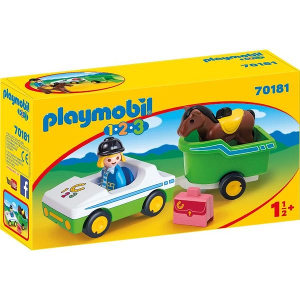 Playmobil 1.2.3 Car with Horse Trailer 70181 - 1,5+ Years